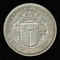 Simbabwe: 1/2 Crown, 1935, Y*5, George V., Silber 