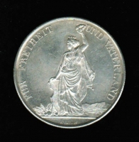 Schweiz: 5 Franken 1872, Eidgen. Schützenfest Zürich / Für Freiheit und Vaterland, Silber 