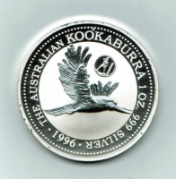 1 Dollar 1996, Kookaburra, Koloss von Rhodos (Weltwunder der Antike), Silber 