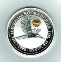 1 Dollar 1997, Gold-Inlay für Spanien/Goya, Silber 