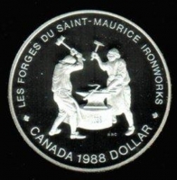 1 Dollar, 1988, 250 Jahre Eisenproduktion, PP/Silber 