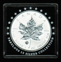 5 Dollars 2011, Maple Leaf, Fabulous 15 Silver Coll. of 2011, Gegenstempel: F15, Silber  