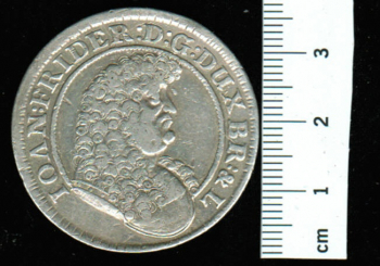 Brandenburg-Calenberg-Hannover, 2/3 Taler 1679, Johann-Friedrich / Palme + Segelschiffe 