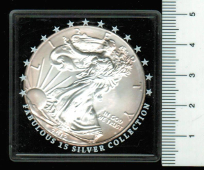 USA: 1 Dollar, 2012 (Fabulous Silver Collection): Walking Liberty/Staatswappen, 1 Unze Silber in OVP 