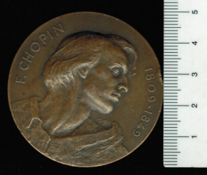 Bronze-Medaille: Frederic Chopin (*1810 +1849), 1x auf Lager im Auftrag 