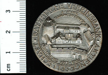 Bayern: Handwerkerhof in Nürnberg / Alt-Nürnberg, Silber-Medaille der Bay.Vereinsbank 1981, 14,69 g Feinsilber 