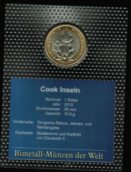 Weltkursmünzen / Cook Inseln: 1 Dollar 2010, Tangaroa = Meeresgott der Maori 