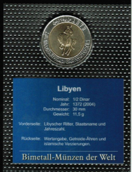 Libyen: 1/2 Dinar, 1372 = AD.2004, libysche Ritter 