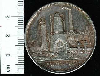 Frankreich: Hist. Medaillie: Pont Eveque / Gießerei/Schmiede, 22,61g Silber/sehr schöne Patina 