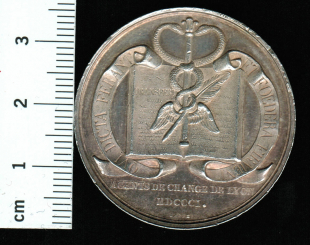 Frankreich: LYON 1801, Historische Medaille, Börsenmakler von Lyon, 22 g Silber 