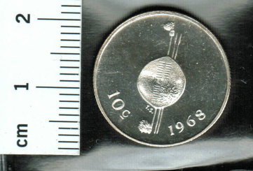 Swasiland: 10 Cents 1968, Y*2, Häuptling Sobhuza, Silber / *10.000 Exemplare 