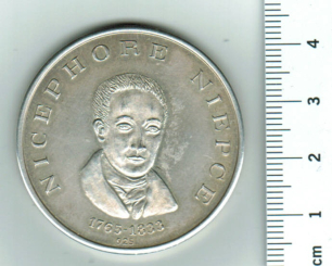 Silber-Medaille zu Ehren von Nicephore Niepce: Erfinder der 'Heligrafie', weltweit, 31,99/925 Silber, 1 x i.A. 