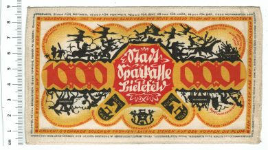 Stoff-Geld/Notgeld: 1.000 Mark 1922 Bielefeld 