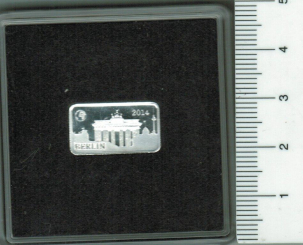 Salomonen: 1/2 Dollar, 2014: Berlin/Brandenburger Tor, 2,5 g Feinsilber 
