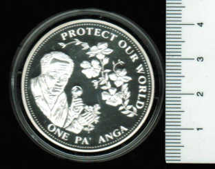 Tonga: 1 Pa'anga, 1993, Schützt unsere Welt, Alex. von Humboldt/Staatswappen, 31,47/925 Silber (in Dose) 