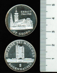 Deutschland/München-Bogenhausen: 100 Jahre zu München: St. Georg/Hypo-Hochhaus, 9,58g/999,9 Silber, Gedenkmedaille mit Zertifikat 