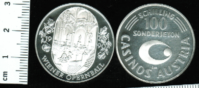 Wiener Opernball 1990: 100 Schilling, Silber 