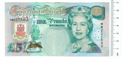 Gibraltar: 5 Pounds, 2000: Millenium, Banknote, im Auftrag 