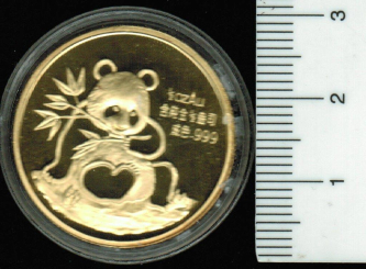 CHINA: 1/2 Unze Feingold, 1991, Panda: Munich Intern. Coin Show, Panda / Tempel des Himmels 