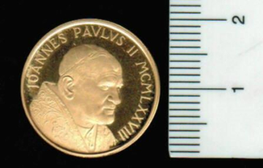 Papst Johannes Paul II. besucht Bayern - 1980: Johannes Paul II./Besuchsorte in Bayern, Altötting, München, 7,03g/900 Gold 