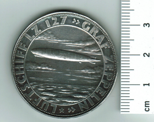 Historische Medaille: Luftschiff LZ 127 'Graf Zeppelin', Kaiser#931 Silber 38/900 preus.Münzamt 