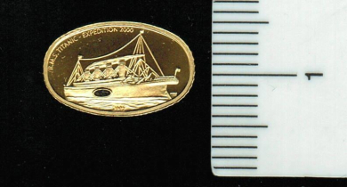 Liberia: 25 Dollars, 2005: Titanic (Tauchexpedition 2000) mit Originalkohle aus dem Kohlebunker der untergeg. Titanic, 1/25 Unze 