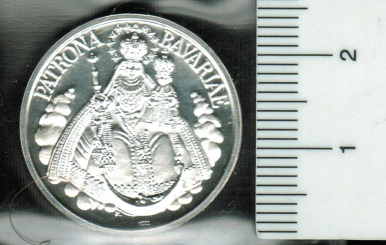 Deutschland/Bayern: Patrona Bavariae / Bay. herzogl. Wappen (1520 bis 1623), 10 g 