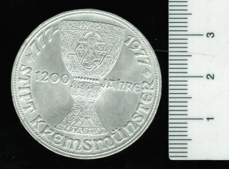Österreich: 100 Schilling, Tassilo-Kelch, 1977, Tassilokelch in Kremsmünster / Tassilo III., 24g/640 Silber 