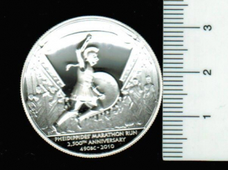 Tuvalu: 1 Dollar 2010, 'Pheidippides/Lauf von Marathon', athenischer Bote, hilfesuchend in Sparta (5.000 Exemplare) in Dose 