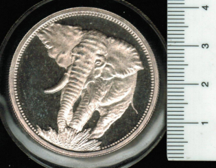 1 Unze in Folie / Silbermedaille: Afrikanischer Elefant / Weisskopf-Seeadler 