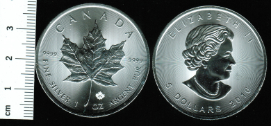 Canada / Kanada: 1 Unze Feinsilber Maple Leaf (2016) 