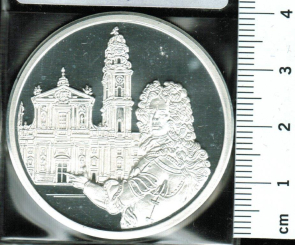 Bayern: Silber-Medaille, Kurf. Maximilian II. vor Theatinerkirche / Bayr. Löwe hält Staatswappen, 19,69/999 Silber mit Zertifikat 