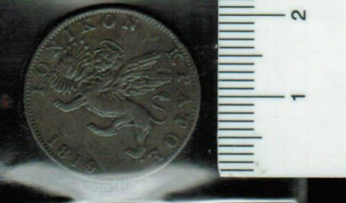 Griechenland: 2 Lepta, 1819, Y*31, Korfu-Ionische Inseln, geflügelter Markus-Löwe / Britannia 