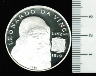 1.000 Pesetas 1999: Sahara/West-Sahara, Y*48, Leonardo da Vinci, in Dose/15g Feinsilber 
