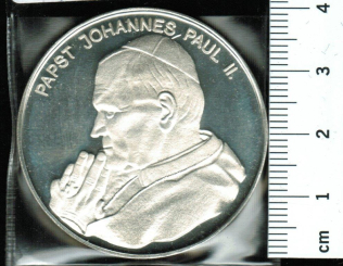 Vatican/Vatikan: Hl. Jahr 1982, Papst Johannes Paul II. mit Szene aus dem Kreuzweg, 22,5/925 Silber, 1x im Auftrag 