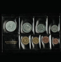 DM-Kursmünzen-Satz,1970, 'F' = Stuttgart in 'Proof', Original-Folien-Verp., nur 5.240 Exemplare 
