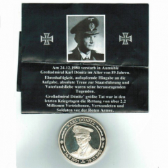 Großadmiral Karl Dönitz, Silbermedaille, 31,1g Feinsilber 