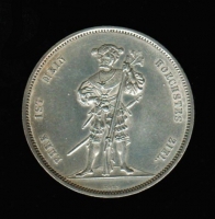 Schweiz: 5 Franken 1857, Eidgen. Schützenfest Bern / Ehre ist mein höchstes Ziel, Silber 
