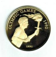Samoa, 100 Tala, 1991, Olympiade Barcelona / Fackelläufer, 6.000 Exemplare, 7,5/900 Gold 
