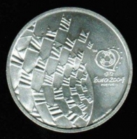 8 Euro 2003, XII. Fu?ball-EM 2004 / Wimpel als Zeichen des Festcharakters, Silber 