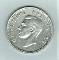 Südafrika: 5 Shillings 1948, George VI. (Windsor) / Prinz Albert Frederik Arthus George, Prinz von York (Sachsen-Coburg-Gotha, ab 1917 'Windsor'), König UK/Nordirland/letzter Kaiser von Indien, Silber 