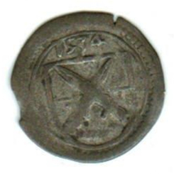 Sachsen: 'Dreier', 1534 Freiberg, Kurwappen im dopp. Zierkreis, Wappen des Herzogtums Sachsen  