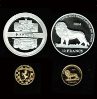 10 Francs / 20 Francs, Motiv: Ferrari, originalverpackt Silber/Gold 