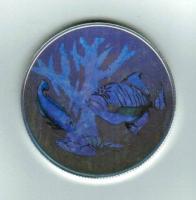 Sao Tomé und Principe: 1.000 Dobras 1998, Y 81, Korallenfisch, 31,1g Silber/Bunt/Kinegramm 