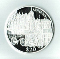 20 Dollars 2000, Amsterdam, Silber 