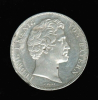 Doppeltaler 1837, Münzvereinigung Südteutscher Staaten, verprägt/Randschaden, Silber 