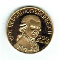 Österreich: 500 Schilling 1991, Wolfgang Amadeus Mozart: Oper Don Giovanni, 8,113g / 986.Gold, 50.000, Exemplare, KOMEIBIGR, in Kapsel/Box+Zertifikat 