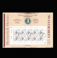 10 D-Mark 1997, Heinrich Heine: 200. Geburtstag , Mit Runen am Bogenrand, Silber 