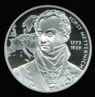 20 Euro, 2003, Biedermeierzeit, Dampflock Ajax, Fürst von Metternich, Silber/PP 
