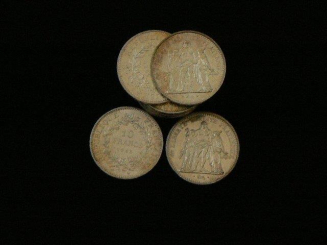 Frankreich: 10 Francs Silber, Herkules-Gruppe, Frankreich: 10 Francs Silber 'Herkules-Gruppe' Lot von 11 Stück (1965-1972)  11 Münzen á 25,05g/900 Silber 